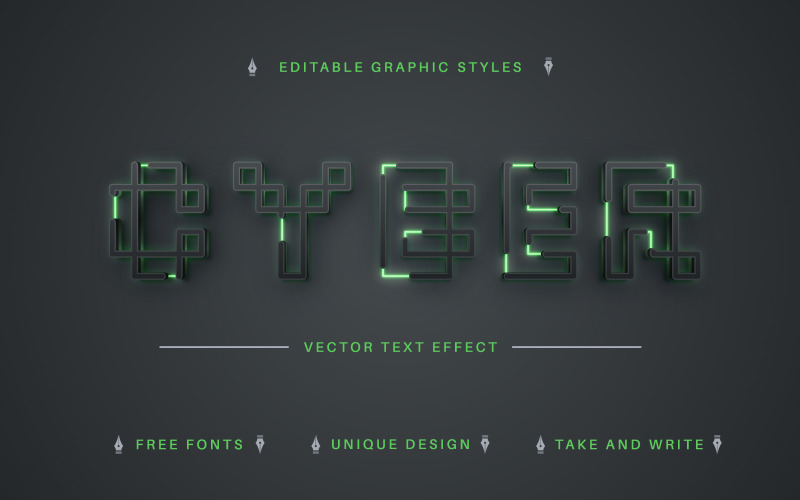 Cyber - Editable Text Effect, Font Style
