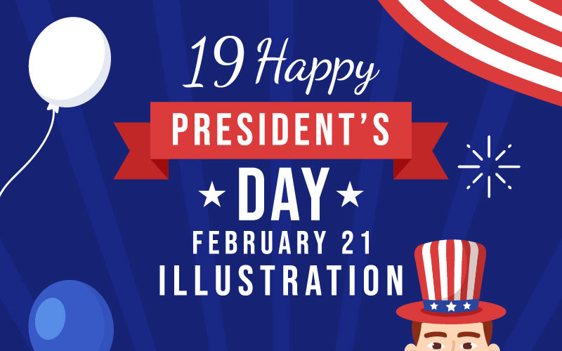 19 feliz día de los presidentes ilustración