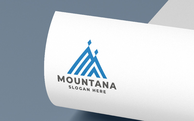 Logotipo profesional de la letra M de Mountana