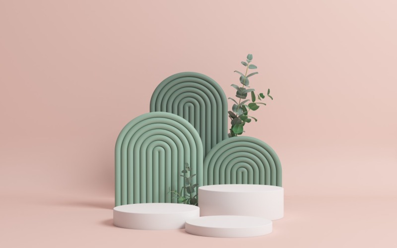 Prodotto Podio con forme geometriche verdi astratte