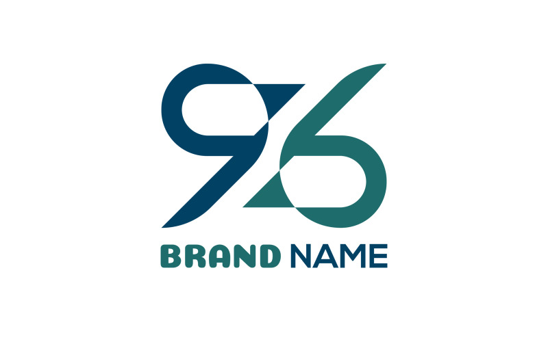 96 | Premium 96 logotypmall | Creative 96 Logo Design | Modern nittiosex logotyp vektorlogotyp