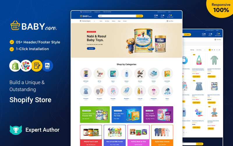 BabyCare - Kids Store Shopify responsief thema