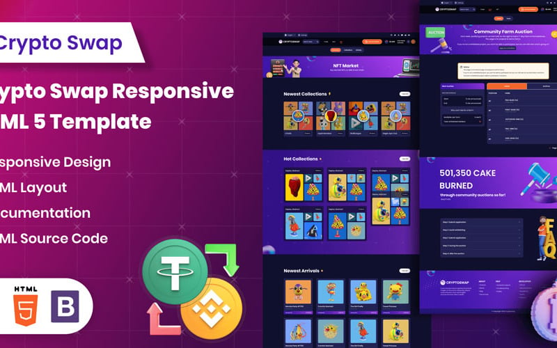Crypto Swap Exchange HTML5-mall