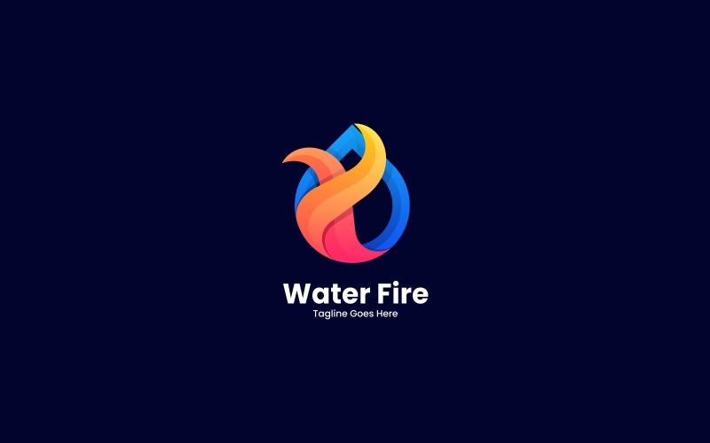 Logotypdesign för vattenbrandgradient