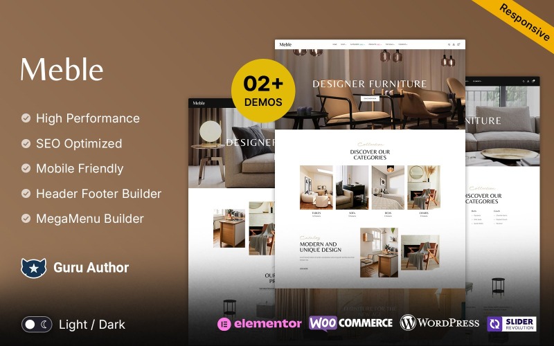 Meble – Nábytek, bytové dekorace a interiér WooCommerce Elementor responzivní téma