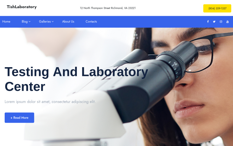 TishLaboratory - Tema de WordPress para investigación científica y de laboratorio