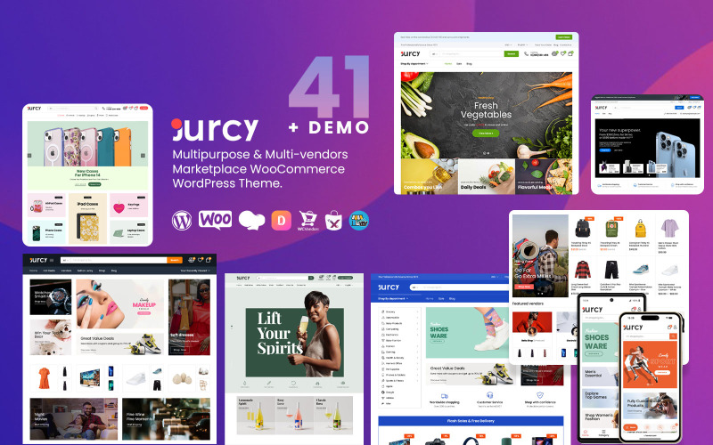 Jurcy - Víceúčelový a víceúčelový trh WooCommerce WordPress Téma.