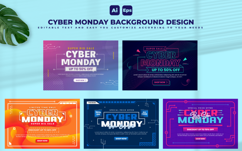 Cyber maandag achtergrond ontwerpsjabloon V2