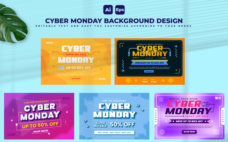 Cyber Monday Background Design Template V3