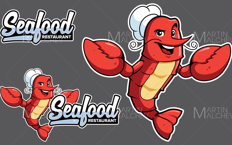 Illustrazione di vettore della mascotte del ristorante di pesce