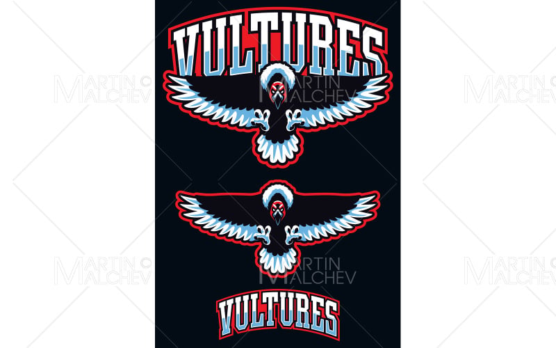 Ilustración de vector de mascota de equipo de buitres