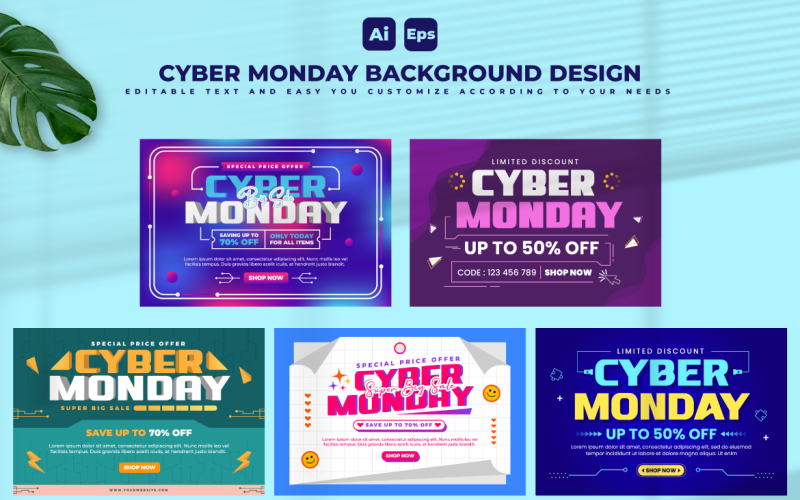 Šablona návrhu pozadí Cyber Monday V6