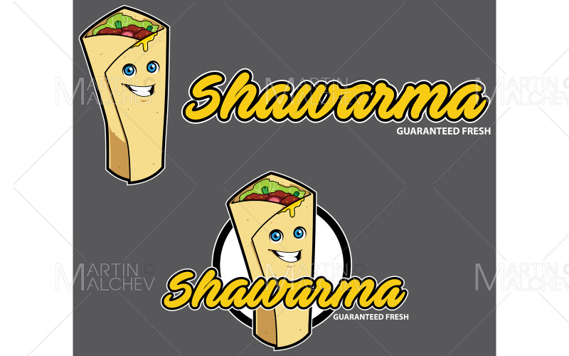 Shawarma Maskot Tasarımı Vektör Çizim