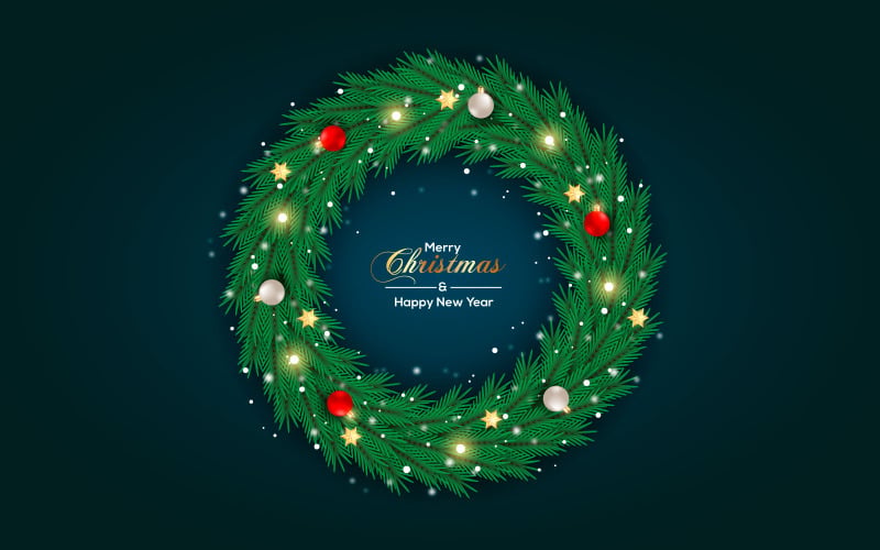 Merry Christmas-tekst van het de kroon vectorontwerp van Kerstmis met het ontwerp van slingerelementen