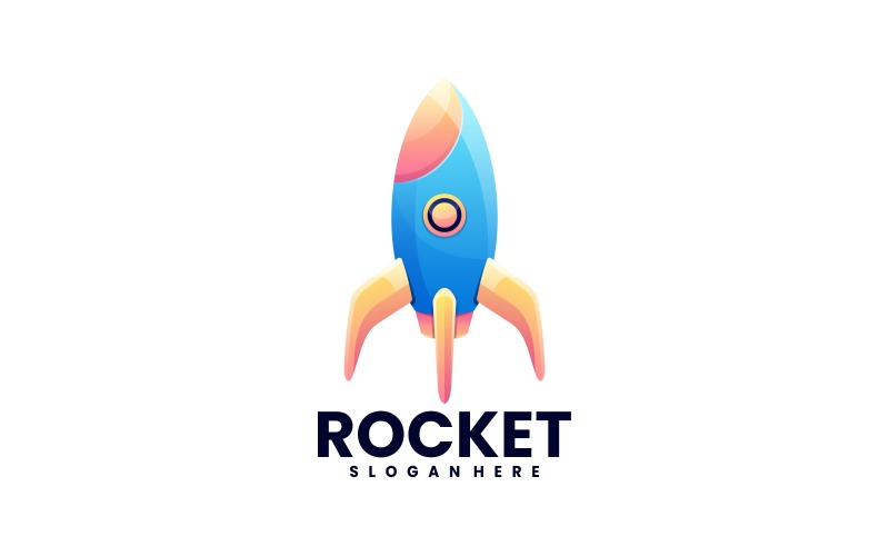 Барвистий дизайн логотипу Rocket Gradient