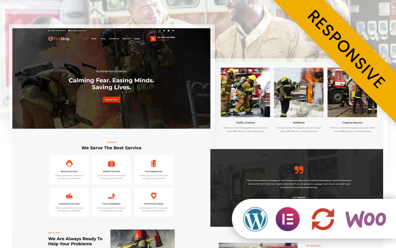 Firestrip - Corpo de Bombeiros e Segurança Business Elementor Tema WordPress