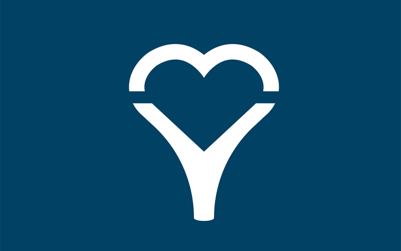 J'aime | Amour Yoga | Modèle de logo Premium Y Love | Modèle de logo d'amour de yoga moderne