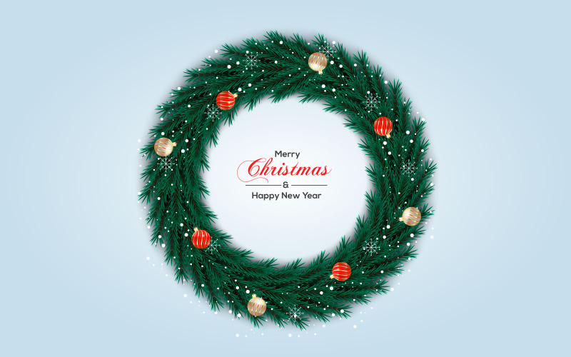 Jul krans vektor konceptdesign. god jul text i gräs krans element design