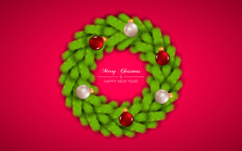 Jul krans vektor konceptdesign. god jul text i gräs krans element lämna design
