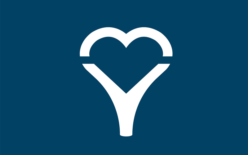 Y Любов | Любов до йоги | Шаблон логотипу Premium Y Love | Сучасна йога любов логотип шаблон
