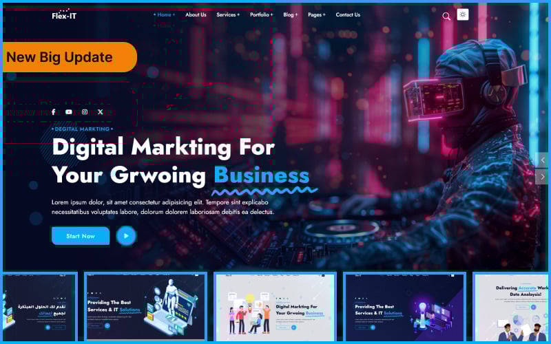 Flex-IT | Servizi aziendali e soluzioni IT Modello di sito Web reattivo HTML5 multiuso