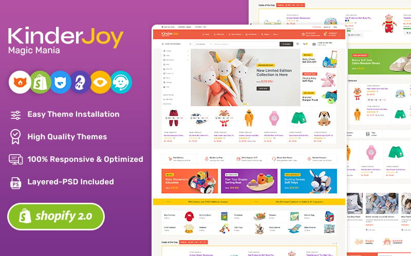 Kinderjoy - 儿童时装和玩具商店 Shopify OS2.0 多用途响应式主题