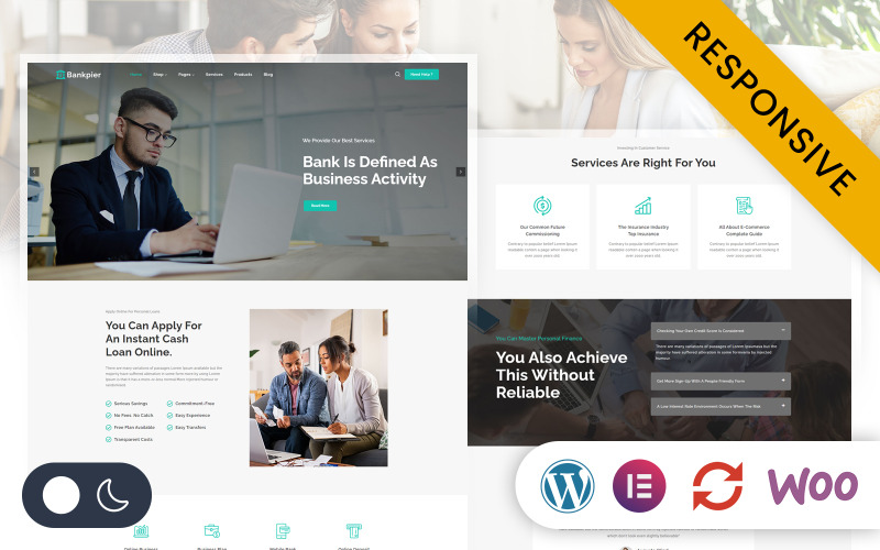 Bankpier – Hitelek, kölcsönök és pénzügyek Banki Elementor WordPress reszponzív téma