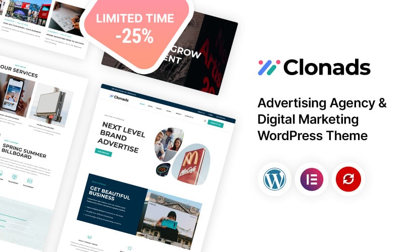 Clonads — тема WordPress для рекламного агентства и цифрового маркетинга