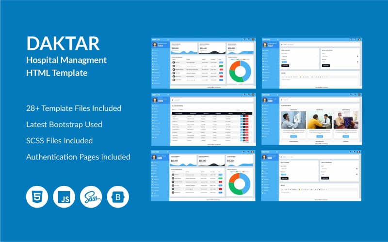 Daktar - HTML-шаблон управления больницей