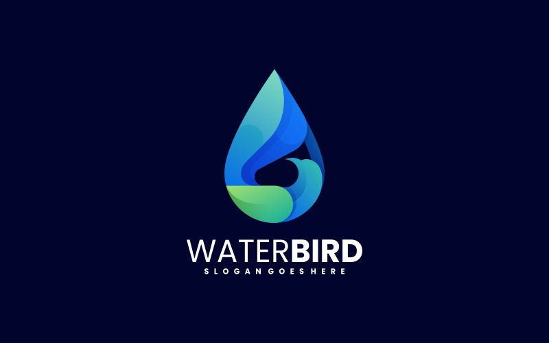 Estilo de logotipo gradiente de pássaro aquático