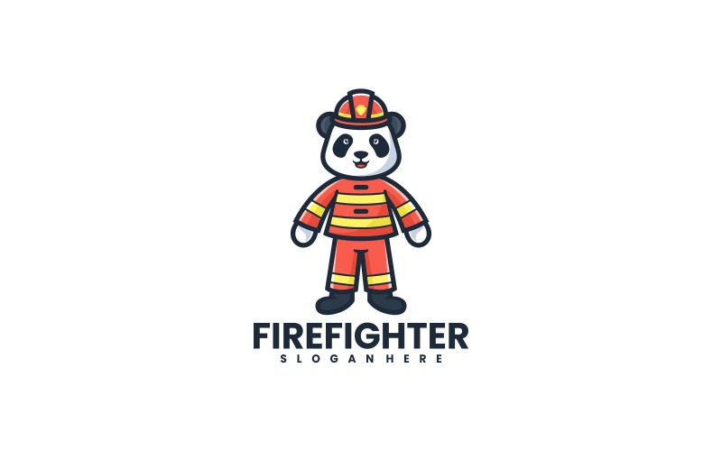 Feuerwehrmann-Cartoon-Logo-Design