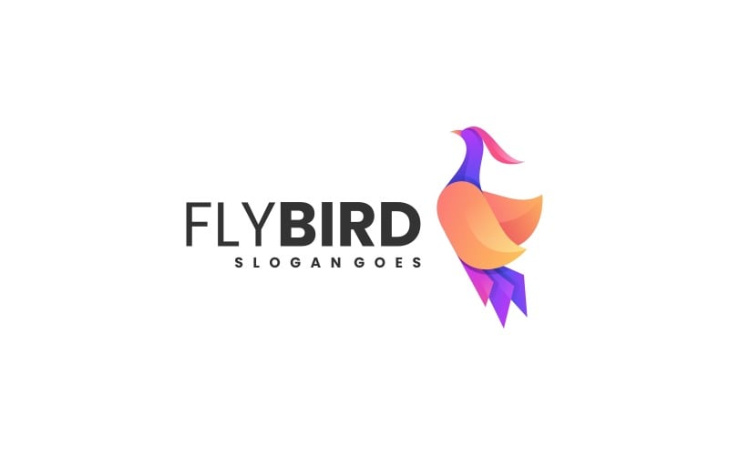 Fly Bird Gradient Bunte Logo-Vorlage