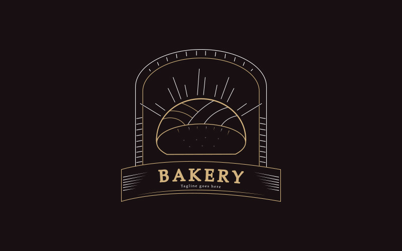 Kreativní Line Art Bakery Logo Design