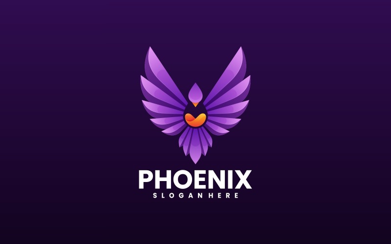 Modèle de logo dégradé Phoenix 1