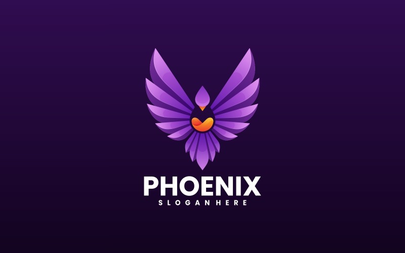 Шаблон логотипа Phoenix Gradient 1