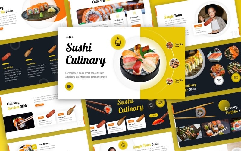 Sushi - modelo de PowerPoint multiuso culinário