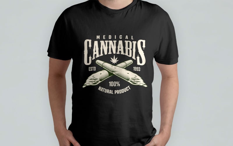 Cannabis - Design per t-shirt da uomo Mockup PSD