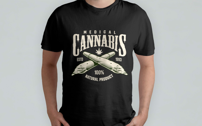 Cannabis - Herren T-Shirt Design Mockup PSD