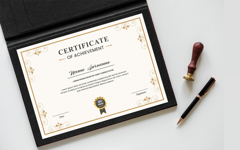 Certificaat van prestatie of professioneel certificaatsjabloonontwerp