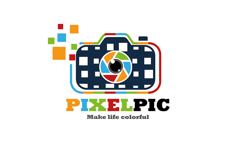 Logo de photographie d'appareil photo coloré