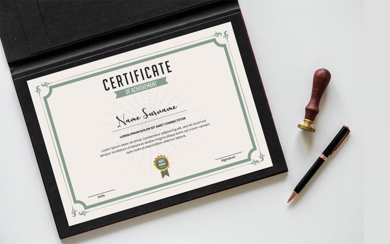 Plantilla de certificado profesional con borde