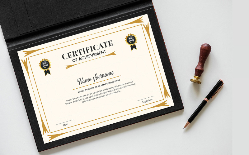 Professionell certifikatmall eller elegant certifikat för prestation
