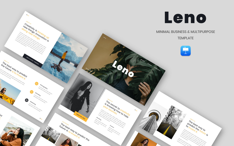 Leno – мінімальний бізнес і багатоцільовий шаблон Keynote