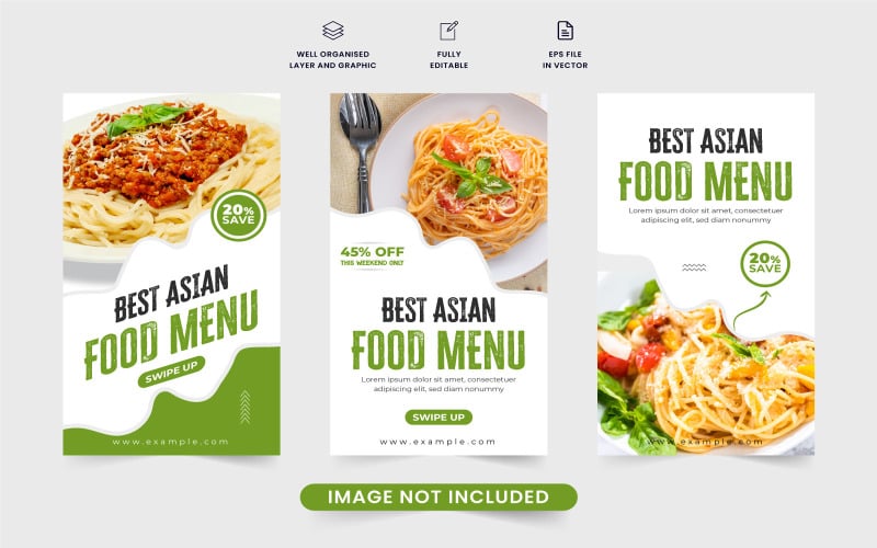 Modelo de história de mídia social de comida asiática