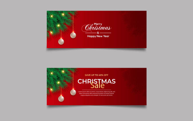 圣诞快乐季节庆祝社交媒体封面模板和圣诞销售设计