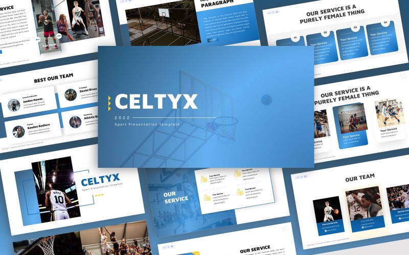 Celtyx - Sport multifunctionele PowerPoint-sjabloon
