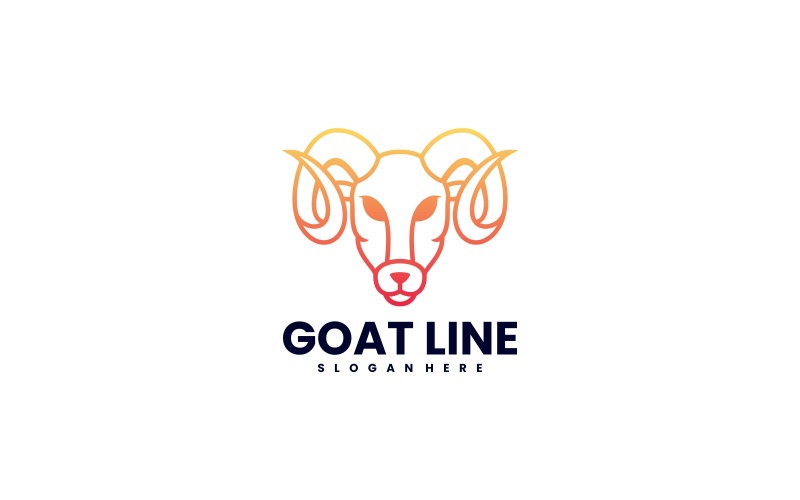 Goat Line Art Logo-Stil 2