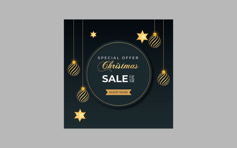 Kerstuitverkoop post social media post decoratie cocept
