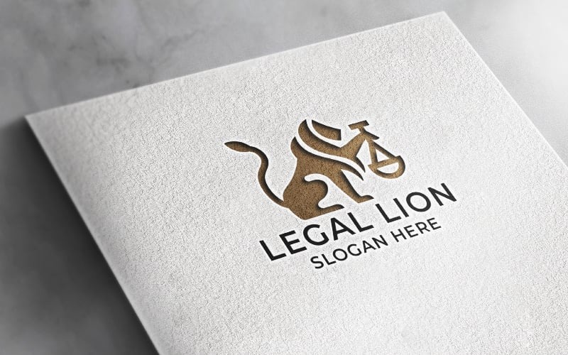 Logotipo profesional de león legal