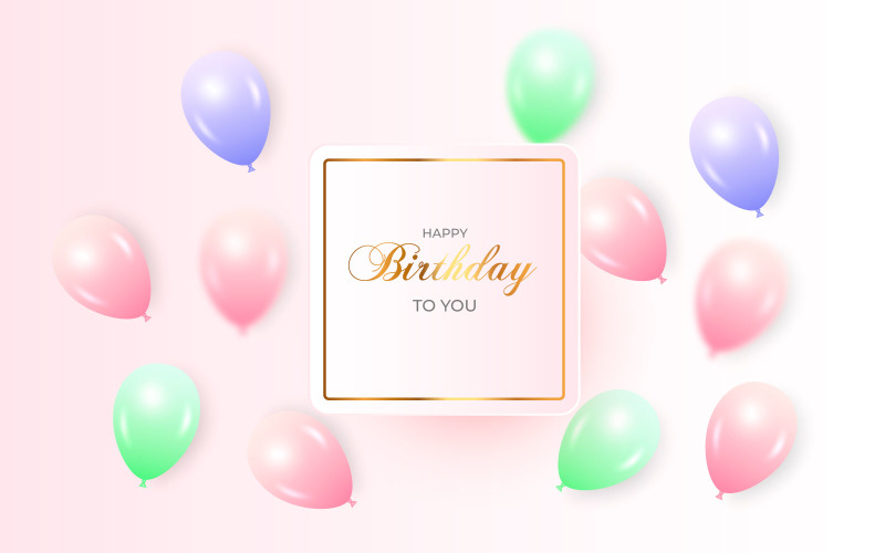 Diseño de plantilla vectorial de felicitación de cumpleaños. texto de feliz cumpleaños